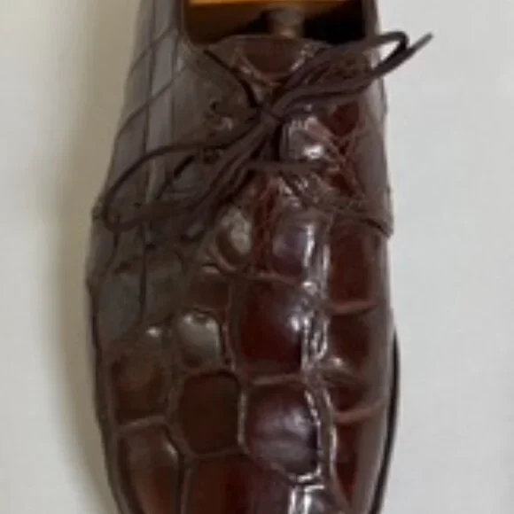 Mauri men’s dress shoes, handmade from genuine alligator leather size Mens 9.5 - Picture 6 of 13